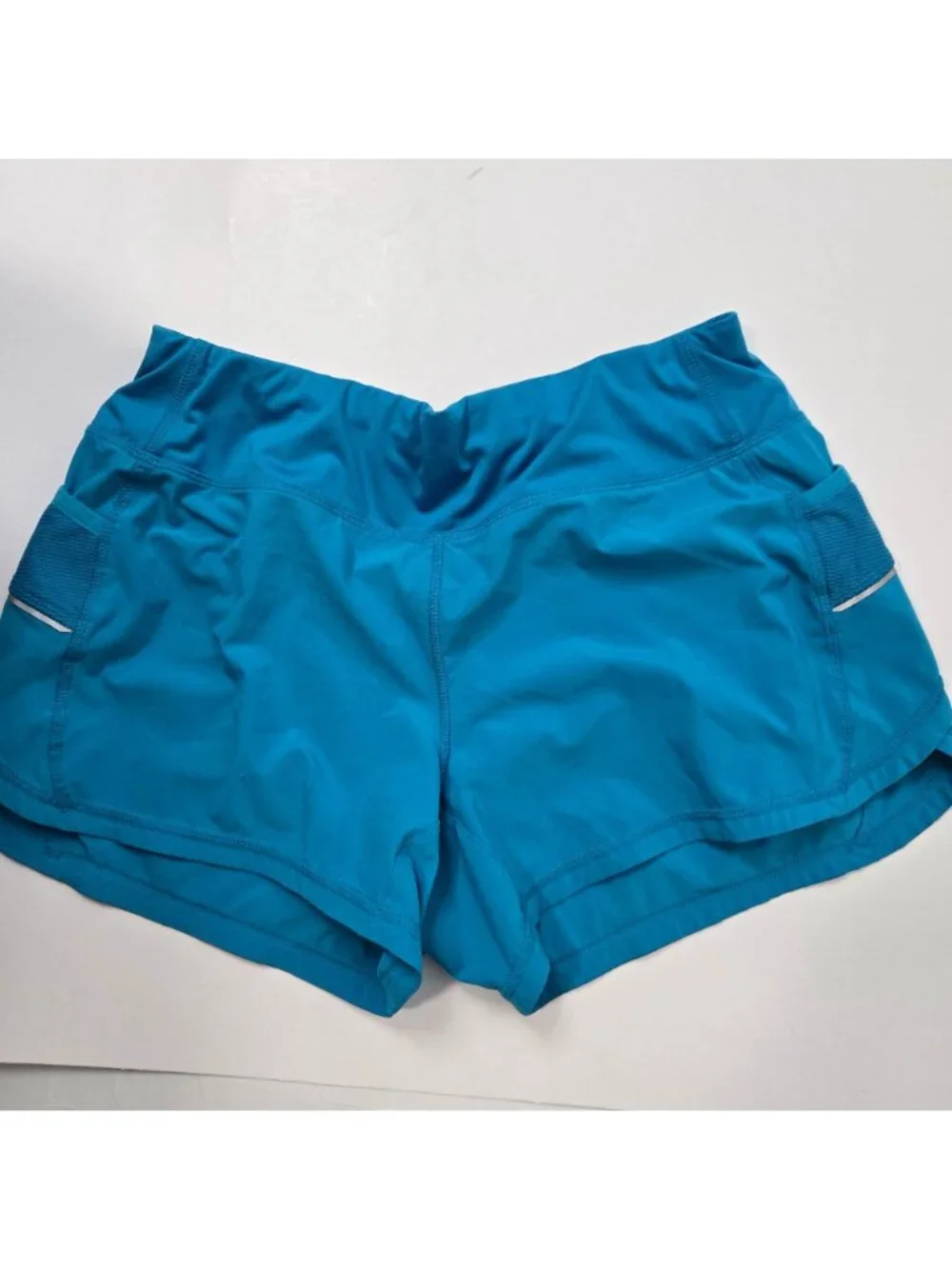 Athleta Size S Ready Set Running Athletic Shorts Flash Blue Reflective trim UPF